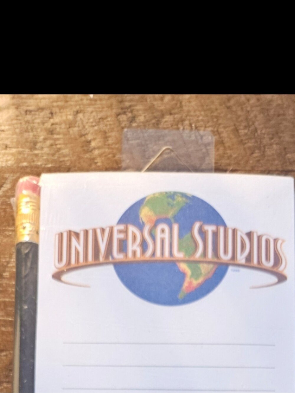 Universal White Lined Magnetic Notepad with Colored Logo Pencil NWT